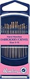 Hemline H280G.510 Gold Eye Embroidery/Crewel Hand Sewing Needles 16 Pk Size 5-10