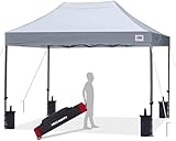ABCCANOPY 3x4.5M Fully Waterproof Pop Up Gazebo With Upgraded Roller Bag, 4 Weight Bags, Stakes and Ropes (Gray)