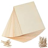 YOUNTHYE 24PCS Unfinished Plywood Sheets, 300x200x2mm Balsa Wood Sheets, Rectangular A4 Wood Sheets for Wood Craft Painting Engraved Model Making Projects