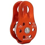 Starbun Pulley Wheel - Orange 26KN Aluminium Alloy Heavy Duty Single Swivel Rope Pulley Block For 12mm Rope