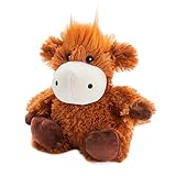 Warmies Junior Highland Cow Microwavable, Weighted Teddy Bear for Anxiety and Relaxation Slightly Scented with French Lavender, Hot or Cold Plush Cuddly Toy, Junior Size
