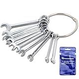 SPEEDWOX Small Metric Wrench Set 10 Pcs 4-11mm Mini Combination Open and Box End Ignition Wrenches With Portable Storage Pouches and A Ring