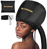 TEPENAR Bonnet Hair Dryer Attachment - Upgraded Soft Adjustable for Hand Held Hair Dryer, Fast Drying, Ideal for Natural Curly Textured Hair Care and Speeds Up Drying Time at Home - Black
