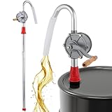 DASBET Oil Barrel Pump Aluminum Alloy Rotary Hand Crank Drum Pump Manual Barrel Oil Pump Tool Detachable Hand Cranked Fuel Transfer Pump Fit 5 to 55 Gallon Drums Fuel Transfer Drum Pump for Petrol Die
