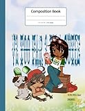 Composition Book: Original Artwork. Anime Style, Black Girl Cartoon Journal, Notebook for kids, teens, and adults | 100 pages, 7.5 x 9.75"