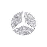 VDARK 3 Pack for Mercedes Benz Bling Steering Wheel Emblem, Sticker, Crystal Car Interior Steering Logo, Decor, Trim Accessories for Mercedes-Benz W204 W205 W212 W221 CL CLA CLS GLA GLK SL SLK, 45 mm
