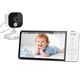 GHB Baby Monitor with Camera and Night Vision 5'' 720P HD 5000mAh Video Baby Monitor Camera IPS Screen, VOX Mode, 2-Way Audio, Temperature Alert, 8 Lullabies