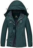 DCmount Womens Waterproof Jacket Ladies Hooded Raincoat softshell