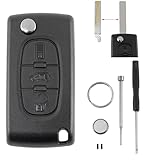 CE0536 For Citroen Berlingo Van Dispatch Van For Peugeot Expert Van Partner Van For Fiat Scudo and Toyota ProAce 3 Buttons Car Key Fob Case Battery CR1620 Pin Removal Tool