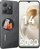 OSCAL Mobile Phones, Flat 2C Android 14 Phone (2025 Second Generation), 6(2+4) GB +64GB/2TB Octa Core Cheap Android Phone, 6.56Inch, 5000mAh Dual SIM Unlocked, 13MP Main Camera, 4G, FaceID/GPS, Black