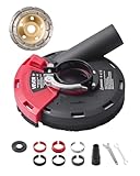 VEVOR Grinding Dust Shroud for Angle Grinder, Universal 4-5 in, Surface Grinder Dust Shroud with 6 Clamping Washers & 5 in Diamond Grinding Cup Wheel, Connect to Vacuum Cleaner, for Wood Concrete Wall