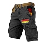 Cargo Work Trousers Men,Khaki Tracksuit Bottoms Mens Loose Fit Cotton Traders Shorts Action Flex Pants Boys Joggers 5-6 Years High Visibility Summer Workwear with Pockets (Black,XL)