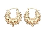 Old English Jewellers 9ct Yellow Gold & Sterling Silver Overlay Hoops - Gypsy Creole Earrings