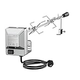onlyfire BRK-6031 Universal BBQ Rotisserie Kit Chromed Roast Spit Set for Most Gas Barbecue Grills, with Stainless Steel Electric Motor (90cm long)
