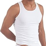 Men's 100% Cotton Singlet Sleeveless Vests Bodybuilding Training Gym Tank Tops Basic Plain Colour Casual Undershirt (S- White).