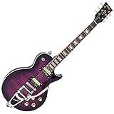 VINTAGE V100 GUITAR - PURPLE FLAMED MAPLE WITH BIGSBY