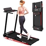 CITYSPORTS Folding Treadmill, Under Desk Walking Machine, 8% Incline Treadmills for Home, 12km/h Portable Treadmill, 1400W Motor Walking Pad Foldable, 120kg Weight Capacity, APP LED Screen (Black)