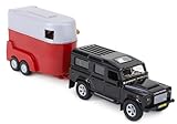 Toyland® Landrover Toy Model With Horse Box Including 2 Horses - Diescast Metal - Farm Vehicles - RED