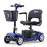 Discover Mobility Rider 4mph Portable Mobility Scooter with Splitting Function 12AH (Blue)