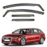 iSpeed Premium Wind Deflectors For Audi A4 B8 Avant Estate 5-doors 2009-2015 4-pc - Keep Your Car Ventilated in Rain - Reduce Wind Turbulence - Tinted, In-Channel Type
