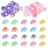 LALASTYLE Resin Animals Turtles Set: 2 Glittering Star Sand Turtles + 20 Sparkling Mini Turtles, Colorful Resin Animal Figures for Garden, Aquarium,Dollhouse Miniature Landscape Home Decoration
