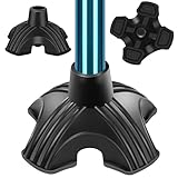 supregear 22mm Heavy Duty Rubber Ferrules for Walking Sticks - Self Standing Quad Base - Non-Slip Stable Replacement Feet Pad for Walking Cane