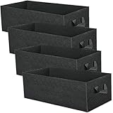 LATERN 4Pcs 8 Gallons Plant Growing Bags, Rectangular Nonwoven Fabric Breathable Grow Bags Heavy Duty Thickened Root Aeration Garden Pots Container with Straps Handles, for Flowers Vegetables