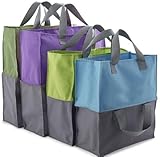 lakeland 2-in-1 Trolley Tote Set – Expandable Shopping Bags 2 Small 2 Large Great For Food Shopping