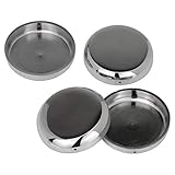 Solid Brass Castor Cups (Set of 4) – Chrome/Silver Finish – Antique Vintage – Genuine Solid Brass – UK Company