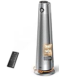 Dreo 25dB Silent Space Heater, 30" Electric Heaters with Remote, 120° Oscillation, 5 Heat & 3 Fan levels, 8 Safety Protections, 1-12H Timer, Adjustable Thermostat, Large Room Bedroom, Silver