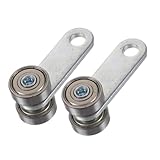 HOMSFOU 2pcs Dual Bearing Sliding Gate Rollers Heavy-duty Gate Caster Wheels with Screw for Smooth Noisefree Operation Sliding Door Tracks Hoist Trolley Rollers for Furniture and Heavy