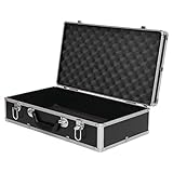 DOITOOL Aluminium Tool Case, Flight Case With Padded Foam, Lockable Storage Toolbox, Portable Carrying Case for Measurement Instruments (500 x 280 x 130mm, Black)