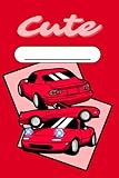 Cute Miata Car Notebook, Checkered paper 5x5mm, 120 pages, for school