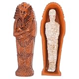 Happyyami 1Set Egyptian King Tutankhamun Pharaoh Sarcophagus Mummy Figurine Mummy Cases Coffins Sculpture Tombstone Sculpture Halloween Party Decoration