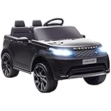 AIYAPLAY Land Rover Discovery Licensed 12V Electric Car for Kids, Ride on SUV with Remote Control, 4 Wheel Suspension System, Slow Start, LED Lights, Music, for 3-6 Years Old, Black