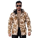 Adhdyuud Women Outdoor Tactical Jacket Hooded Windbreaker Fleece Hunting Hiking Camping Army Military Coat British Desert XL