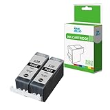InkJello Ink Cartridge For Printer, Compatible With Canon Pixma iP3600 iP4600 iP4700 MP540 MP550 MP560 MP620 MP630 MP640 MP980 MP990 MX860 MX870 PGI-520 (BK, 2-Pack)