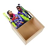 Wooden Box – Retro Ski Suit Vintage 80's Neon (11 x 11 x 3.5 cm)
