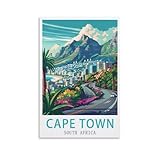 HXHNFERR South Africa Cape Town Vintage Travel Poster 08x12inch(20x30cm) Canvas Wall Posters And Art Pictures Prints Paintings Bedroom Decor