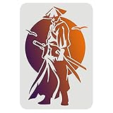FINGERINSPIRE Chinese Swordsman Stencil - Samurai & Knight Stencil 29.7x21cm for Painting on Wood, Fabric, Paper, Wall