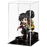 Ecoseao Acrylic Display Case with Mirror, Clear Acrylic Organizer Box Assemble Countertop Dustproof Protection Showcase for Action Figures, Collectibles, Home Storage (15cm x 15cm x 25cm)