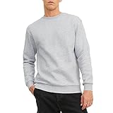 JACK & JONES Mens Jjebradley Crew Noos Sweater, Light Grey, L UK