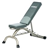 York Fitness 5 Seat Positions Bench Press - Adjustable Foldable Weight Bench Home Training Gym Weight Lifting Exercise Workout Bench - 90 Degree Incline Bench for Dumbbell Exercise,black