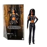 Barbie Signature Doll, Aaliyah Collectible in Black Faux Leather Outfit Inspired by ‘One in a Million Music’ Video, HRM80