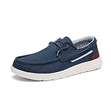 Bruno Marc Men's Slip-on Canvas Loafers Casual Boat Shoes,Size 10,Navy,SBLS223M