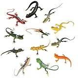 technodry Lizard Figurine Set – 12pcs Colorful Plastic Reptile Toys with 18 Realistic Styles, Durable Animal Toys for Kids, Educational & Collectible Reptile Toy and Animal Figures