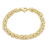 Carissima Women's 9ct Yellow Gold 5.4mm Textured Byzantine Bracelet 19cm/7.5'