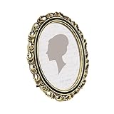 Sunlit Vintage Picture Frame 5x7 Inch, Oval Antique Photo Frames with Glass Front, Luxury Photo Display, Tabletop Wall Hanging, Gold Black