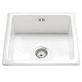 RAK Ceramics Gourmet Sink 6 Inset/Undermount 1.0 Bowl White Ceramic Kitchen Sink