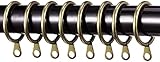 Pack of 24 Strong Metal Curtain Hooks Rings with Fixed eyelets for Curtain pole 25mm-28mm wide Antique Brass Curtian Ring 30MM Internal Diameter